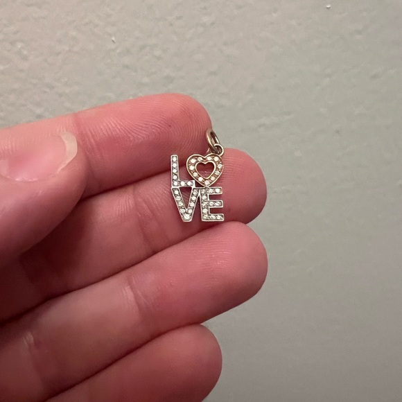 RETIRED Tiffany & Co. Diamond Love 18k White & Gold Charm - Picture 5 of 7